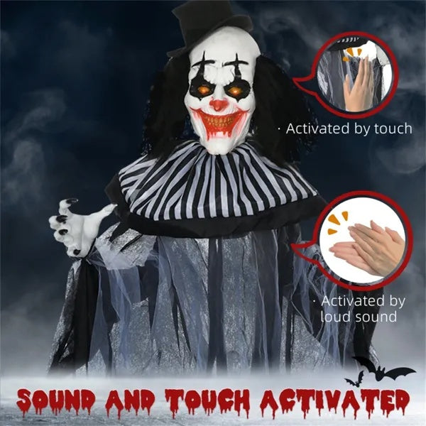 ItiTon - 6ft Outdoor Halloween Decoration - Animatronic Clown