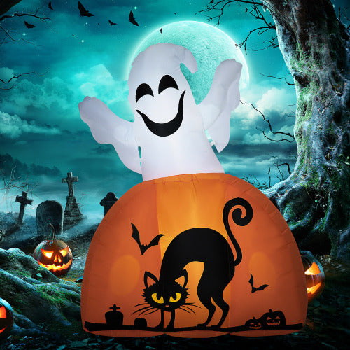 Ghost in Pumpkin with LED Lights - Inflatable Decoration