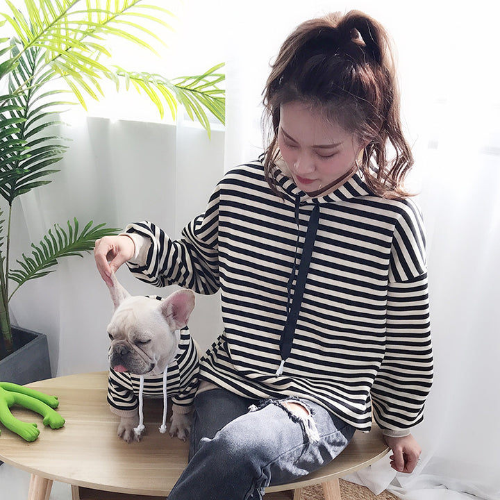 Striped hooded t-shirt - parents and children