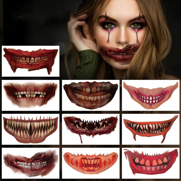 Halloween Mouth Tattoo Stickers