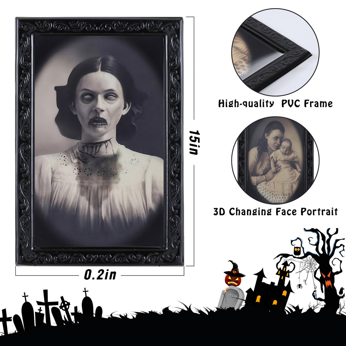 3D Haunting Frame - With Moving Face