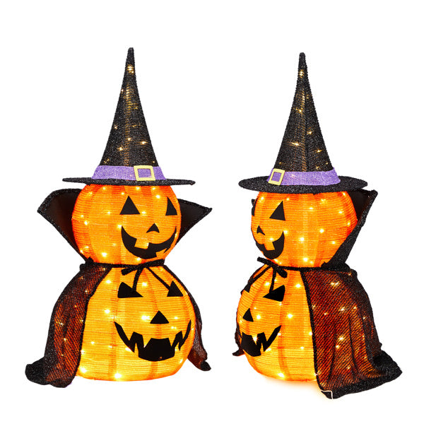 Pack of 2 illuminated pumpkins - 35.43inch + 176 LEDs