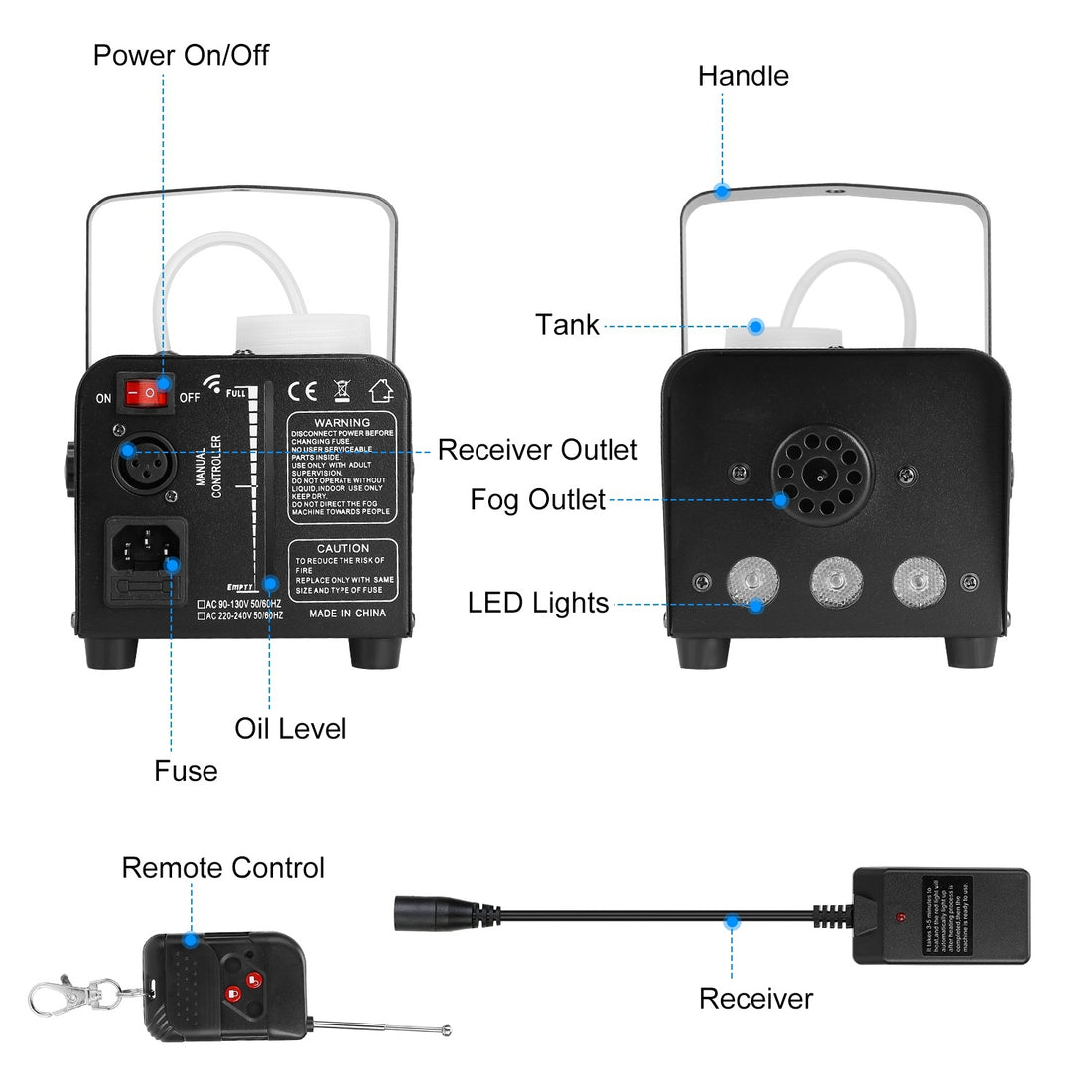3 Color LED Fog Machine - 400W