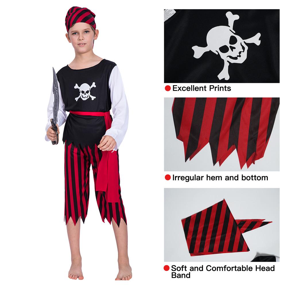 Halloween Cosplay Pirate Skull Boy Costume