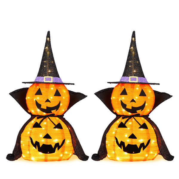 Pack of 2 illuminated pumpkins - 35.43inch + 176 LEDs