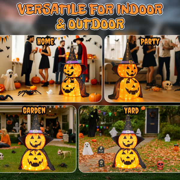 Pack of 2 illuminated pumpkins - 35.43inch + 176 LEDs
