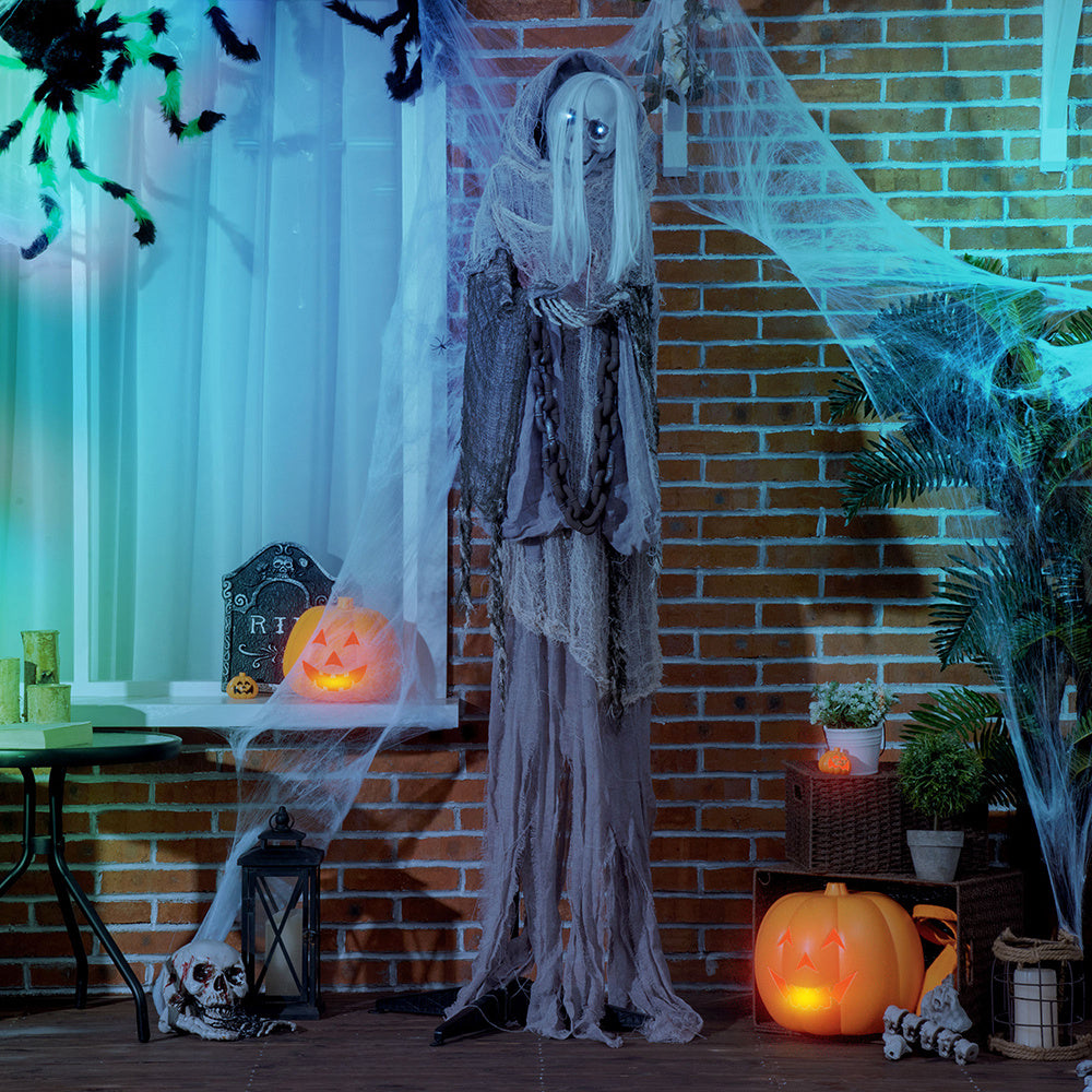 Witch Skeleton with Animation Activated - 74 inches