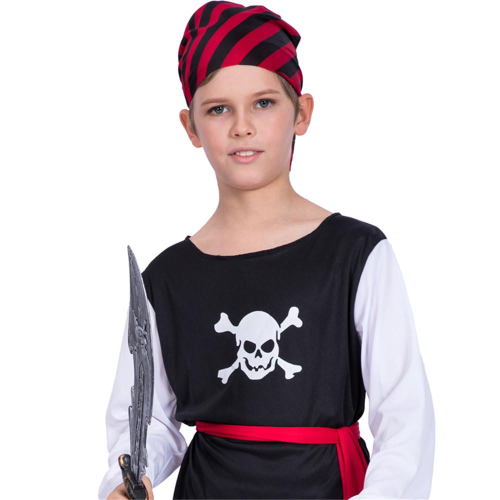 Halloween Cosplay Pirate Skull Boy Costume