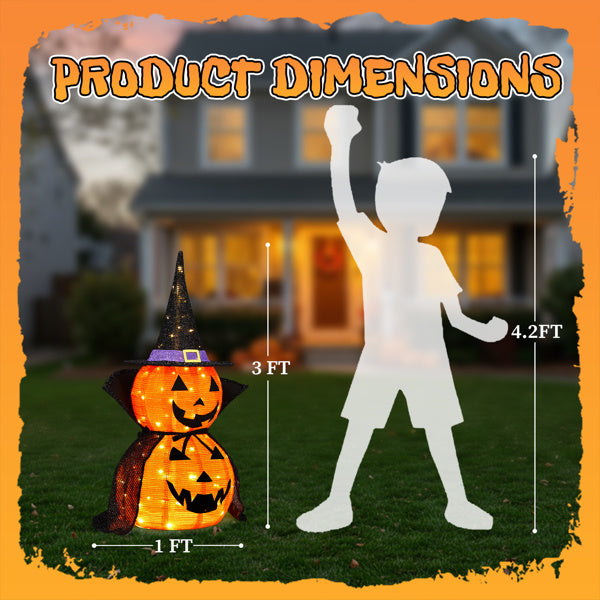 Pack of 2 illuminated pumpkins - 35.43inch + 176 LEDs