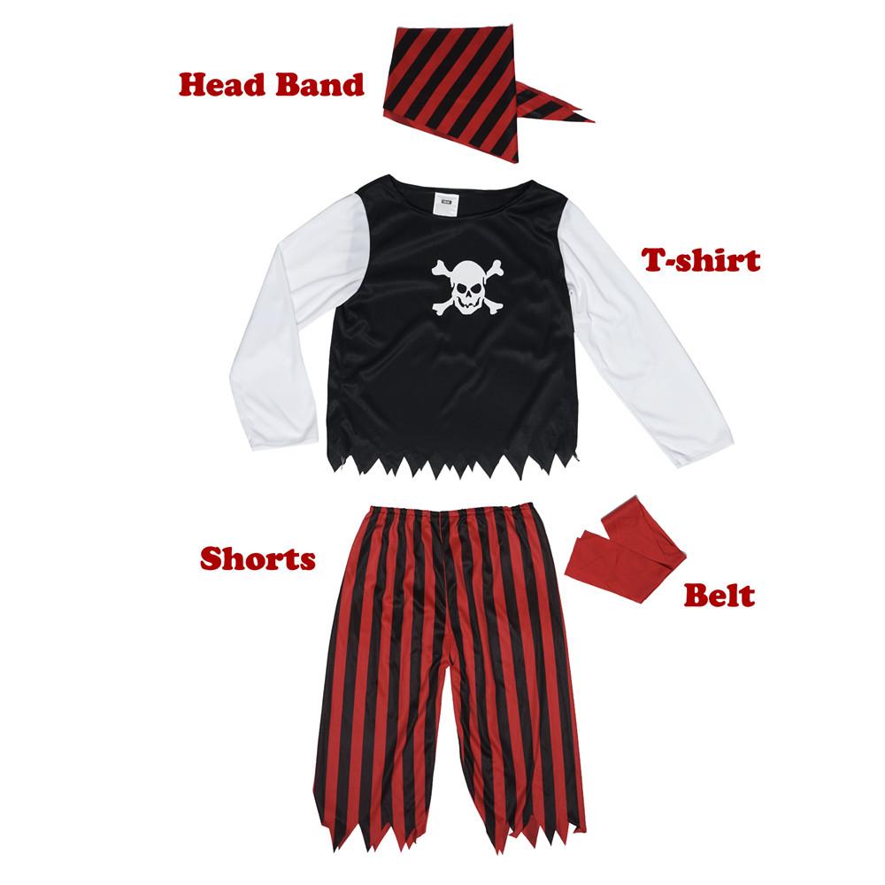 Halloween Cosplay Pirate Skull Boy Costume