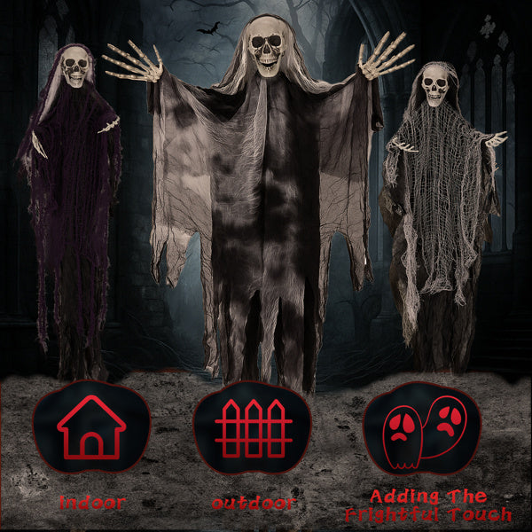 3 Pieces of hanging Ghost Skeletons