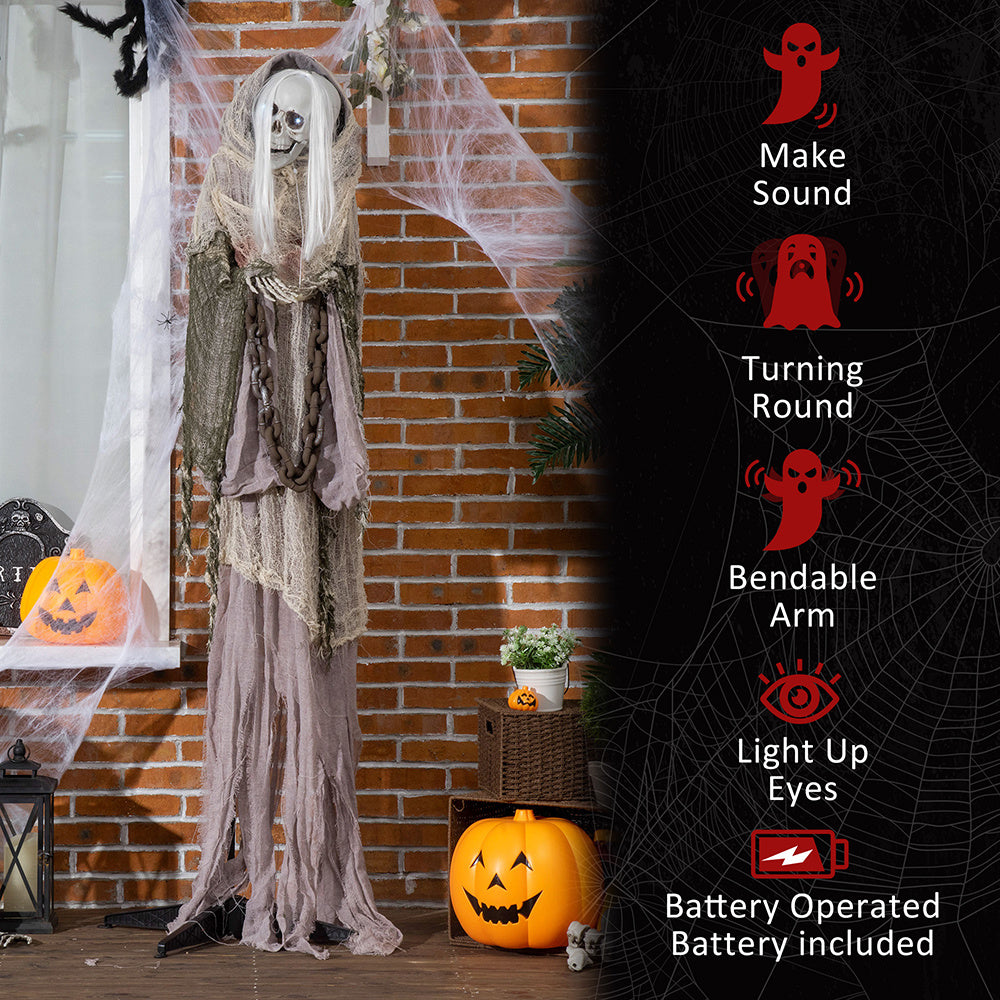Witch Skeleton with Animation Activated - 74 inches