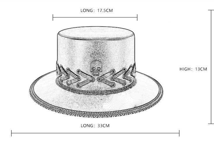 Halloween Punk Skull Black Top Hat