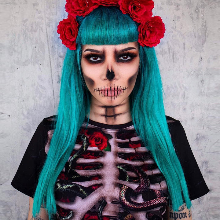 Halloween skull print dress