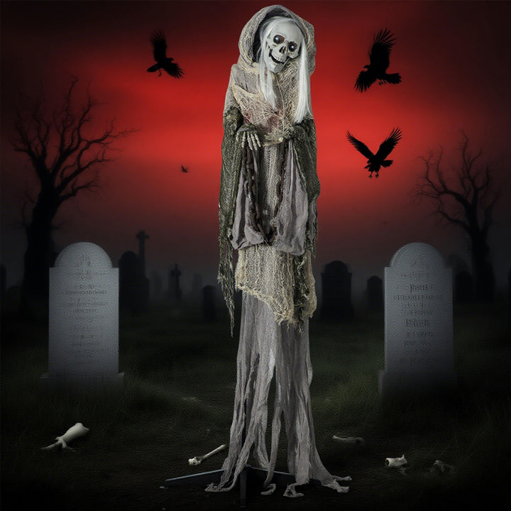 Witch Skeleton with Animation Activated - 74 inches