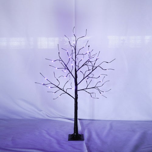 3 Pac Black Halloween Tree with Purple Lights, 4ft, 5ft and 6ft