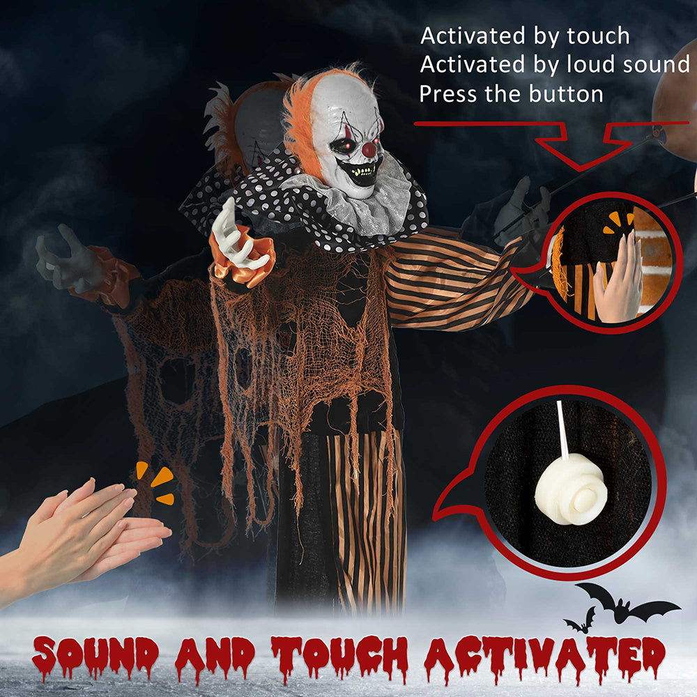 Talking Circus Clown with Sound and Motion Activation - 65 inches