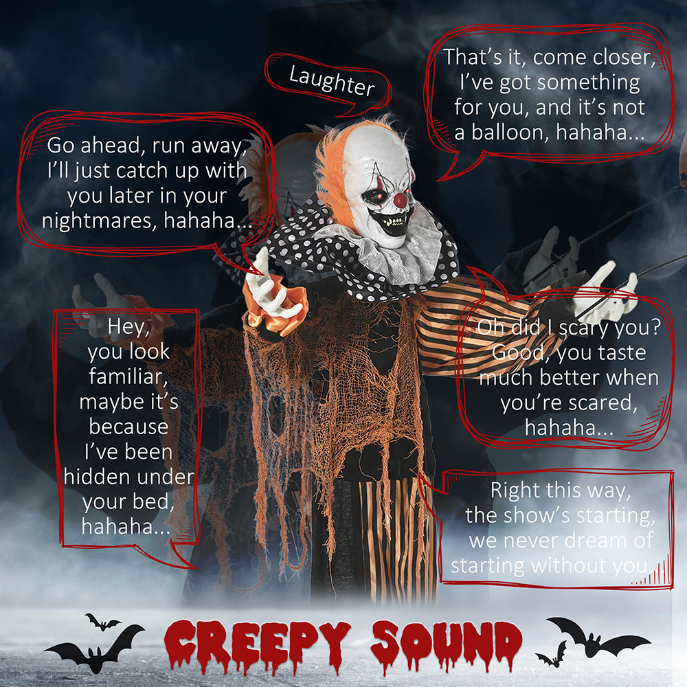 Talking Circus Clown with Sound and Motion Activation - 65 inches