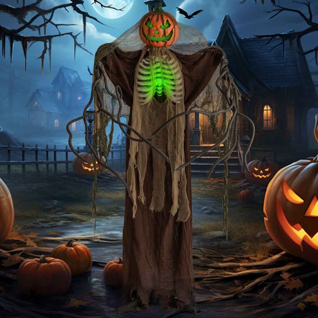 Tangkula - 6ft Halloween Animatronic Ghost Pumpkin