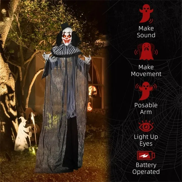 ItiTon - 6ft Outdoor Halloween Decoration - Animatronic Clown