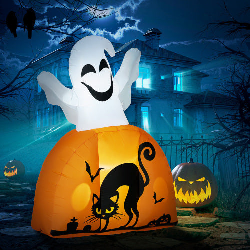 Ghost in Pumpkin with LED Lights - Inflatable Decoration