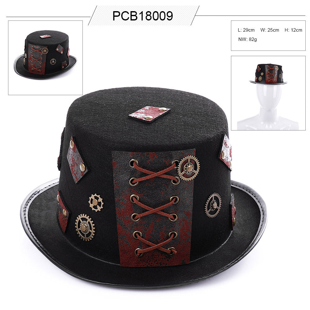 Halloween Hat - Heavy Metal Top Retro Gothic Steampunk